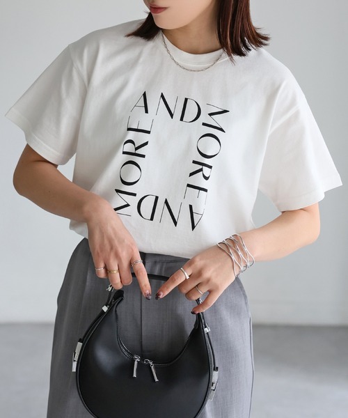 tシャツ スクエアロゴプリント半袖Tシャツ レディース | Riberry | 16
