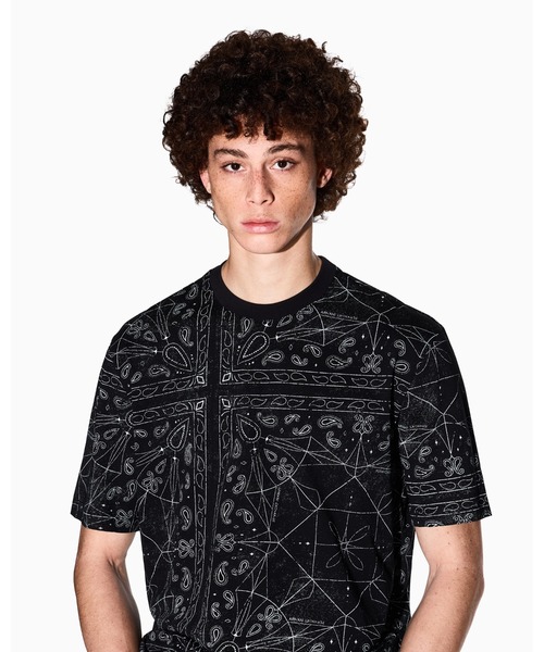 tシャツ 「A|X アルマーニ エクスチェンジ」ペイズリープリント 半袖クルーネックTシャツ/REGULAR+ メンズの画像