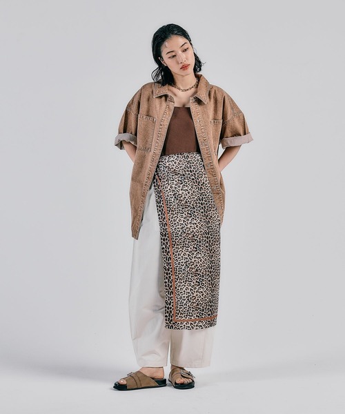BIGデニム5分袖シャツチュニック LEPSIM｜BIGデニム5分袖シャツチュニック | Rakuten Fashion