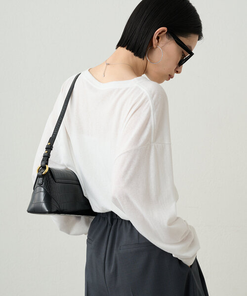 Loungedress tシャツ シアーロゴカットソー レディース