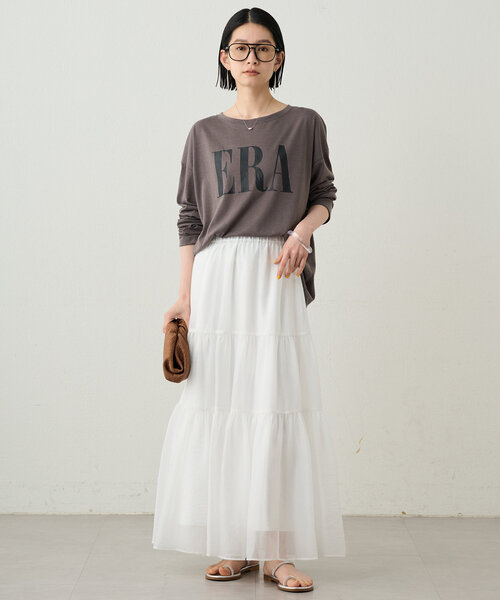 tシャツ シアーロゴTシャツ レディース Loungedress tシャツ シアーロゴカットソー レディース