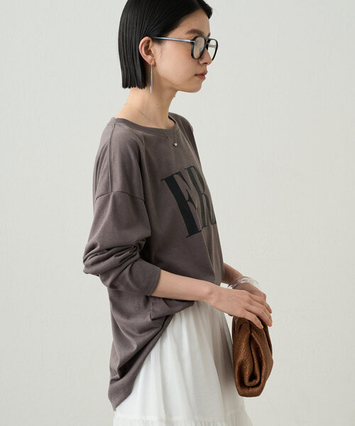 tシャツ シアーロゴTシャツ レディース Loungedress tシャツ シアーロゴカットソー レディース