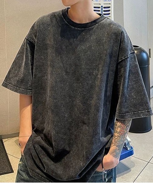 NEW GENTLEMAN tシャツ ブラックアウト ピグメント加工 オーバーサイズ