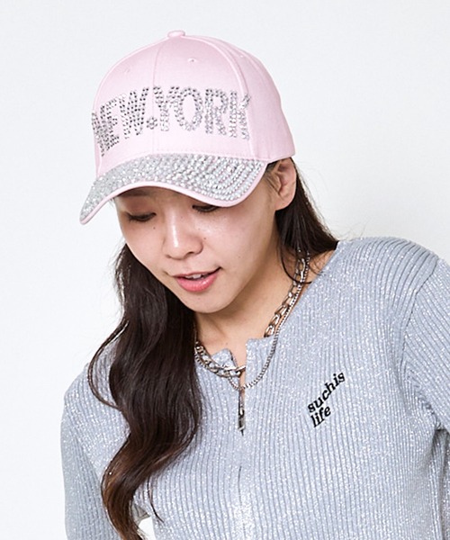 キャップ 帽子 NewYorkラインストーンキャップ