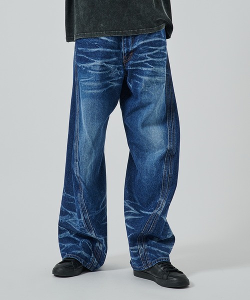NVRFRGT ジーンズ 別注 3D TWISTED WIDE LEG JEANS メンズ