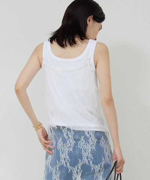 キャミソール 「La nature linge」スクエアタンク セール】【La nature linge】スクエアタンク（キャミソール