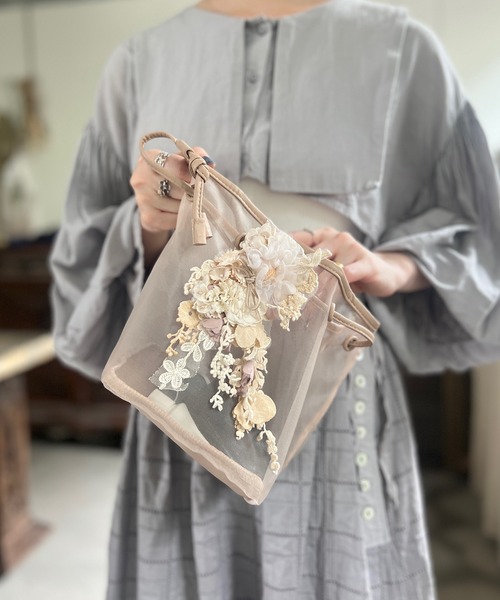 m.soeur（エムスール） ハンドバッグ メッシュ素材の巾着バッグ