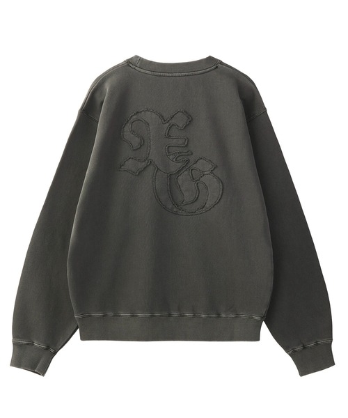 【新品】エックスガール ロゴ入りスウェット トレーナー チャコール X-girl（エックスガール） トレーナー スウェット LOGO PATCH PIGMENT