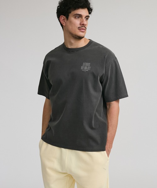 さらに100円引き◆WOOALONG◆Slash pigment relax fit T-shirt Saturdays NYC tシャツ Slash Pigment Relax SS Tee メンズ