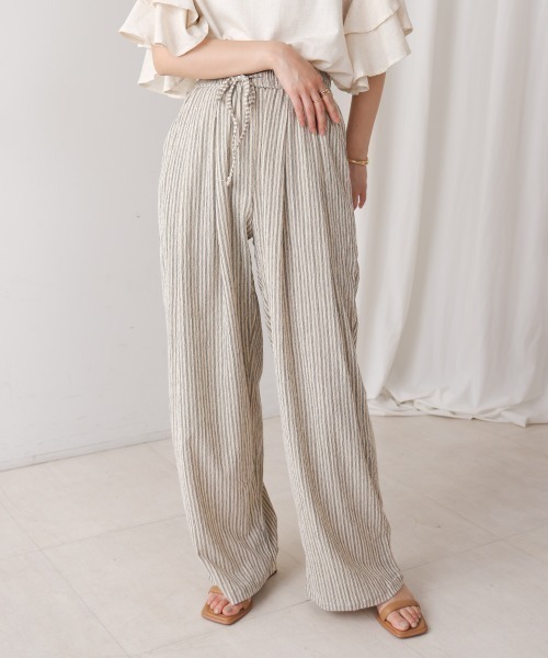 新品未使用タグ付き◆ブージュルード ウェーブ アプストラクト パンツ M～L◆ Bou Jeloud パンツ ウェーブアプストラクトパンツ レディース