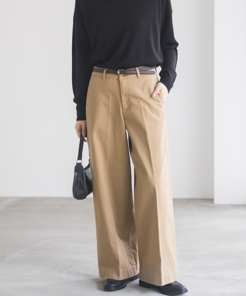 NAVY チノパン ワイドチノパンツ レディース : ZOZOTOWN Yahoo!店