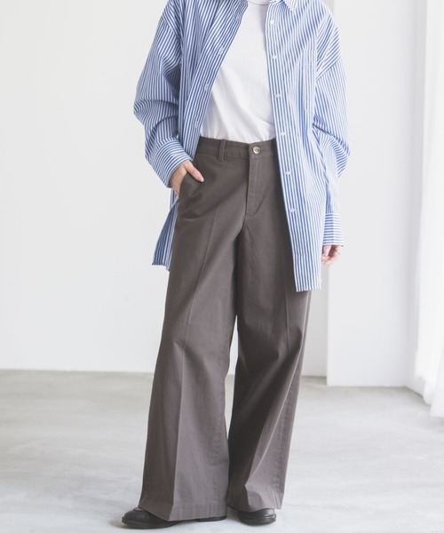 NAVY チノパン ワイドチノパンツ レディース : ZOZOTOWN Yahoo!店