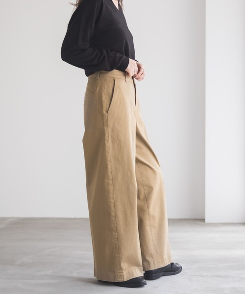 NAVY チノパン ワイドチノパンツ レディース : ZOZOTOWN Yahoo!店
