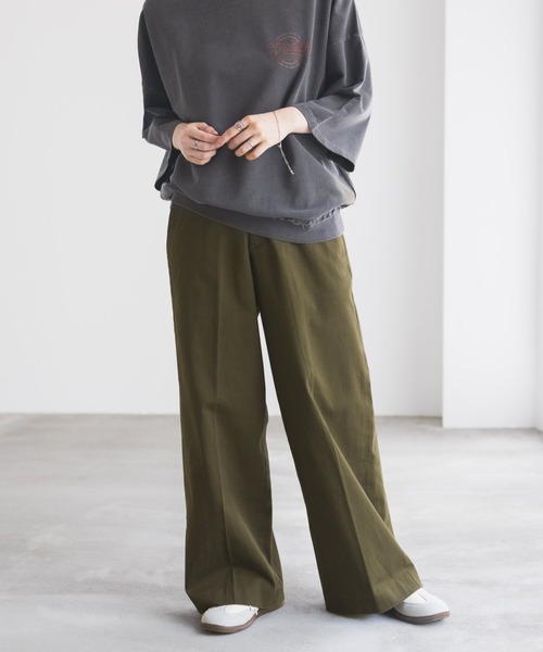 NAVY ワイドパンツ チノパン ワイドチノパンツ レディース : ZOZOTOWN