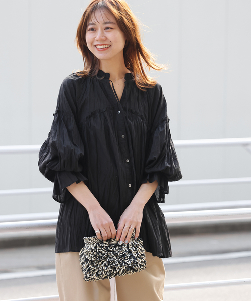 「JOURNAL STANDARD relume」 長袖ブラウス FREE ブラック レディース JOURNAL STANDARD relume 「JOURNAL relume」 長袖ブラウス FREE
