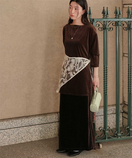 titivate（ティティベイト） スカート Iラインベロアスカート