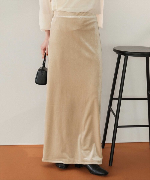 titivate（ティティベイト） スカート Iラインベロアスカート