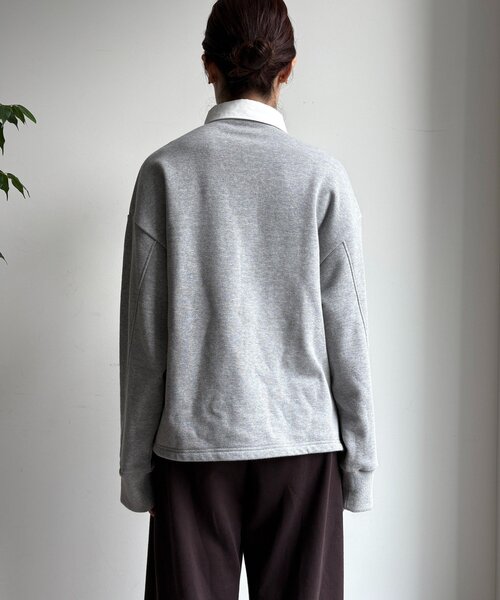 tシャツ 「インフルエンサー OKOCHI企画」シャツ襟ラガースウェットトップス レディース DouDou tシャツ 「インフルエンサー OKOCHI企画」シャツ襟ラガー