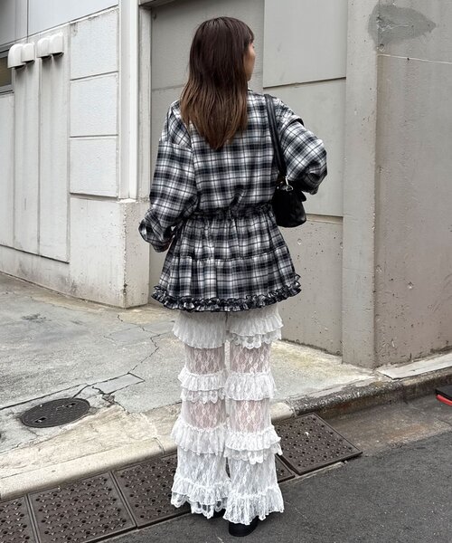 悠*里様 CIAOPANIC ティアードレースフレアレイヤードフリルパンツ