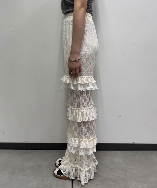 CIAOPANIC パンツ 「追加販売」ティアードレースフレア