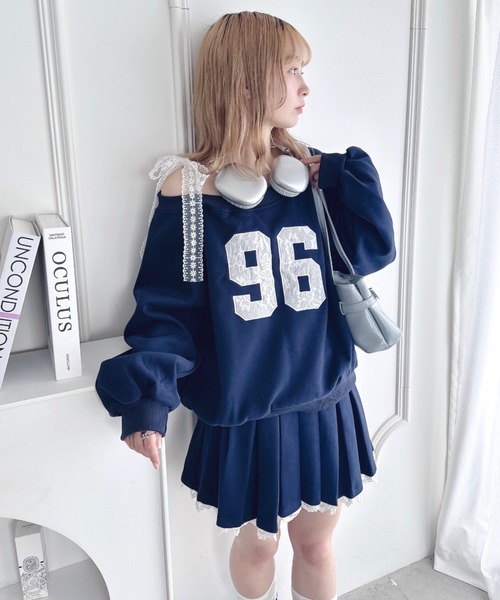 セットアップ2点 Loueme セットアップ 「上下2点セット」レースナンバリングスウェット