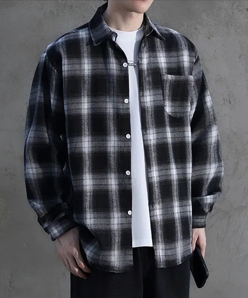 VIBGYOR シャツ オンブレチェックシャツ(NEZ) メンズ レディース