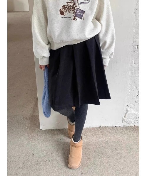 gossip!ロサンゼルス スカート ウールライク 厚手無地バックゴム