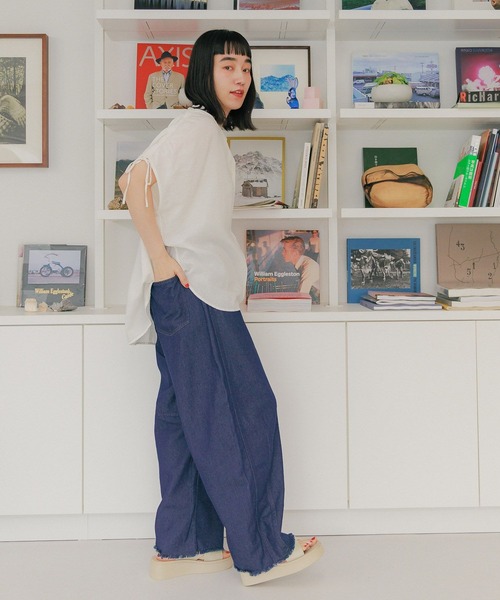 「niko and...」 半袖ブラウス MEDIUM ブラック レディース_画像4