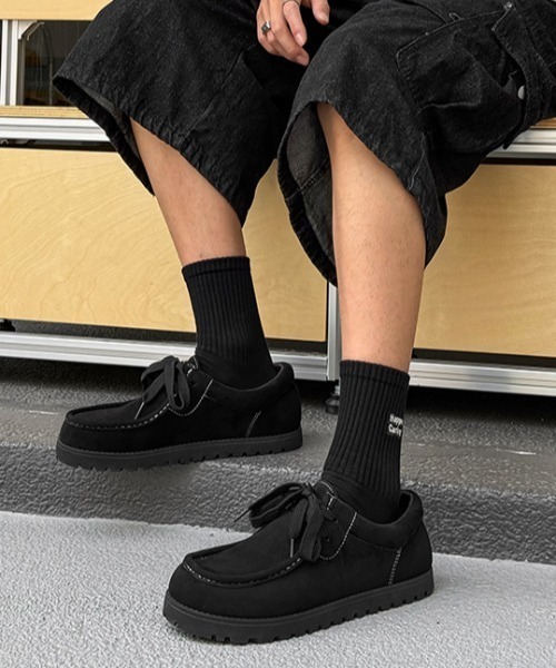 link lot ブーツ 「25年秋冬新作」「軽量」フェイクスエードステッチ