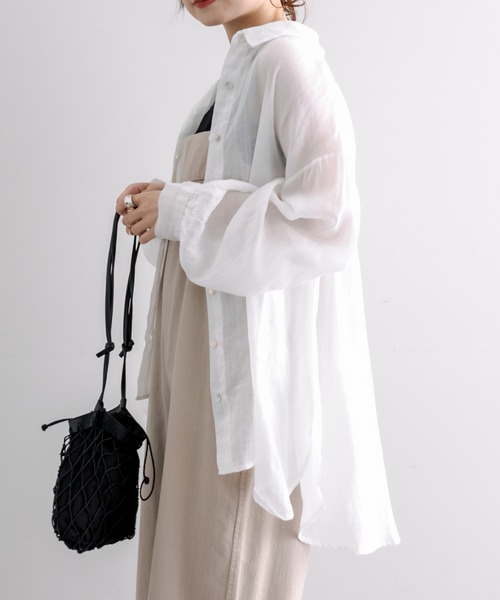 「PUAL CE CIN」 長袖シャツ FREE オフホワイト レディース_画像8