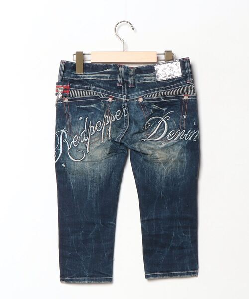 RED PEPPER（レッドペッパー） 刺繍デニムハーフパンツ 24 ブルー