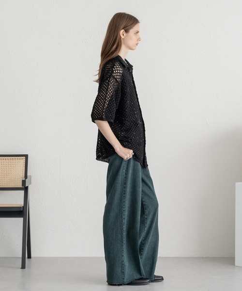 「selle glant」 半袖ニット LARGE ブラック メンズ_画像5