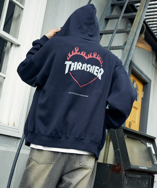 THRASHER（スラッシャー） パーカー 別注 HEART LOGO ZIP PARKA(限定