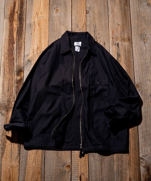 「GUNG HO」 ジップアップブルゾン LARGE オリーブ メンズ_画像4