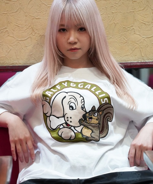 「GALFY」 半袖Tシャツ L ホワイト メンズ_画像2