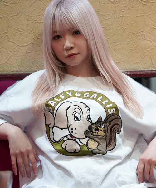 「GALFY」 半袖Tシャツ L ホワイト メンズ_画像4
