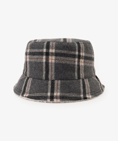 【新品未使用】ヴィンテージチェック テクニカルコットン バケットハット XAUCP02H0 ブロックチェック柄入り リバーシブル バケットハット