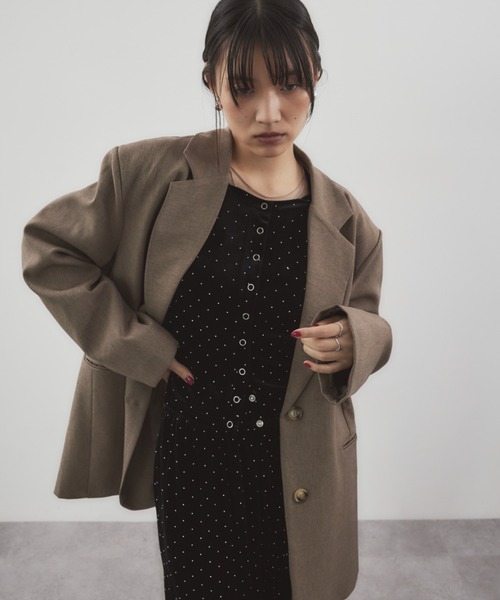 HANNE カーディガン シャイニードットベロアカーディガン レディース