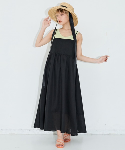 MERLOT（メルロー） キャミソールワンピース FREE ブラック レディース