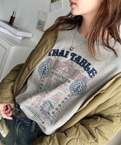 「Java」 スウェットカットソー MEDIUM 杢グレー レディース_画像3