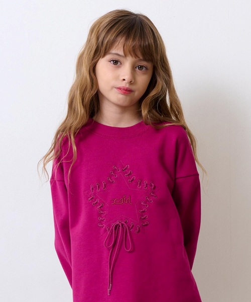 x girl トレーナーワンピ X-girl（エックスガール）の「BASIC OVAL LOGO HALF ZIP SWEAT DRESS
