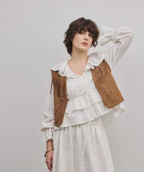 ジレ※グレースコンチネンタル美品 GRACE CONTINENTAL（グレースコンチネンタル） ベスト ジレ フェイク