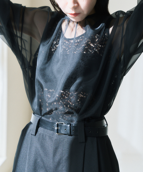 HARDY NOIR（アルディーノアール） ブラウス シャツ オーガンジーX