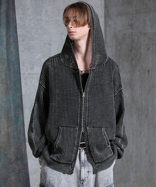 SERACE パーカー 「SERACE」Vintage design loose mesh zip parker