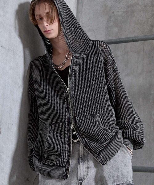 SERACE パーカー 「SERACE」Vintage design loose mesh zip parker
