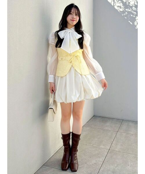 dazzlin ジレレイヤードコンビミニワンピース dazzlin（ダズリン） ワンピース ジレレイヤードコンビミニワンピース