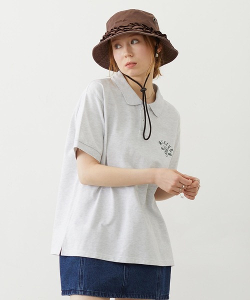 MILKFED.（ミルクフェド） ブラウス シャツ 半袖 EMBLEM EMBROIDERED 