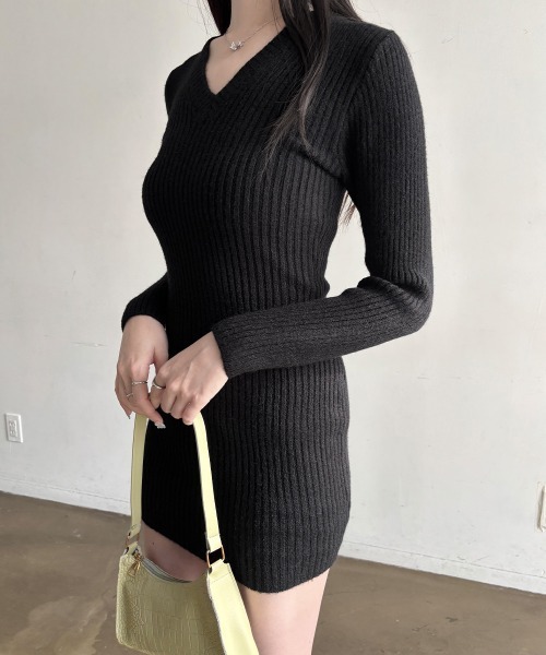 「Miniministore」 ニットワンピース フリー ライトベージュ レディース_画像9