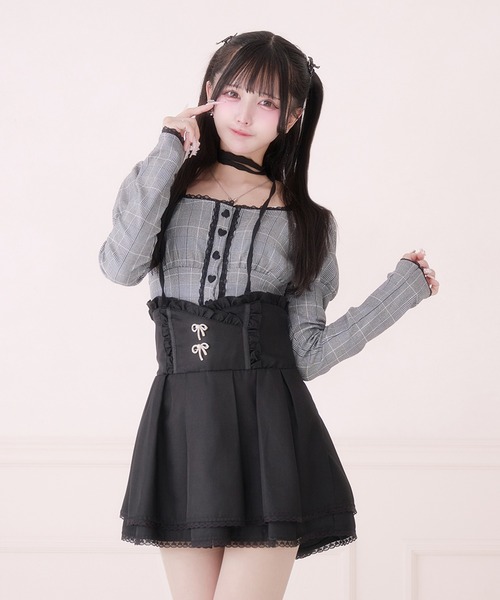 heart（Pal elfy／ファッション）のおすすめ人気商品一覧 通販 - Yahoo 【期間限定値下げ】Pal elfy ぷっくりリボンハートボタントップス ブラック