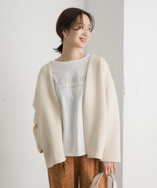 「URBAN RESEARCH DOORS」 ノーカラージャケット MEDIUM ベージュ系その他 レディース_画像2